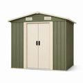 Abri de jardin 185 x 115 x 180 cm en plastique vert kaki et beige à double porte