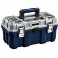 Boîte à outils 56 cm en plastique bleu gris avec organiseurs portable