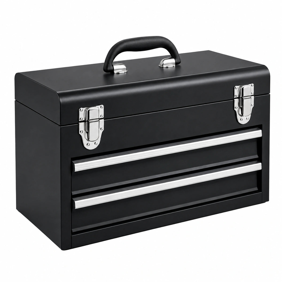 Coffre à outils 50 x 25 x 36 cm en métal noir avec tiroirs portable