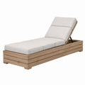 Chaise longue de jardin 200 x 70 cm en bois beige avec dossier réglable