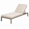 Chaise longue de jardin 200 x 65 cm en aluminium beige avec dossier réglable