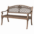 Banc de jardin 122 x 61 x 91 cm en métal bronze style classique