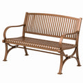 Banc de jardin 122 cm en métal bronze à accoudoirs style classique